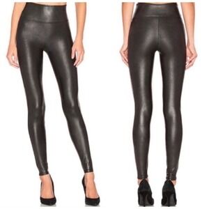 SPANX Faux Leather Leggings Black XL Extra‎ Large Shaping High Waisted